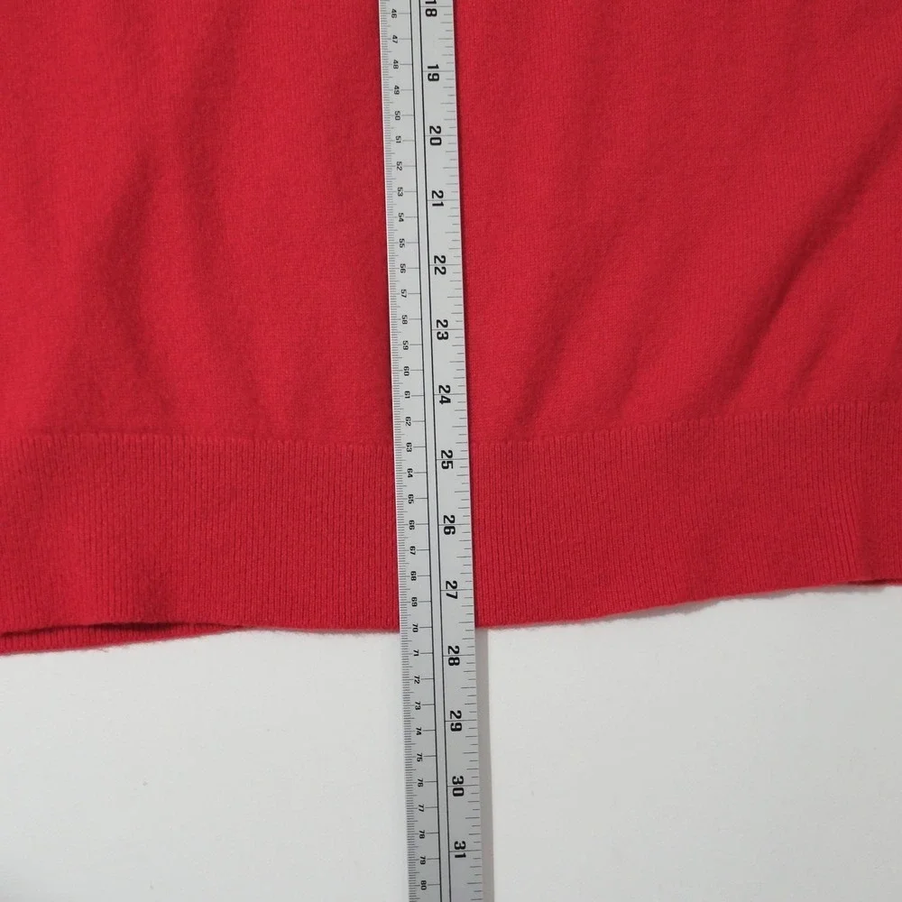 Cremieux Mens XL Luxury 100% Cashmere V Neck Sweater Red Pullover
